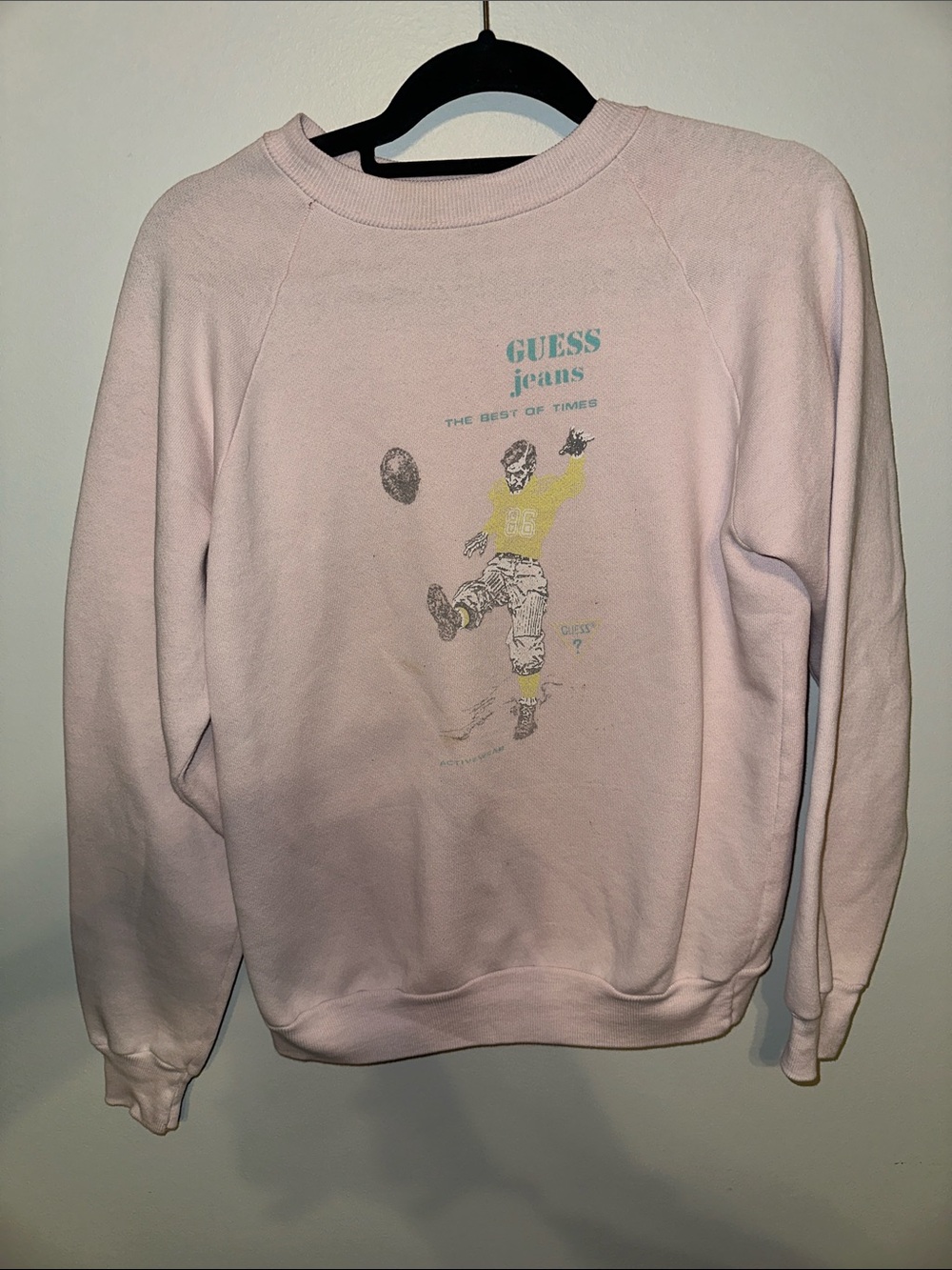 Guess Men's Light Pink Graphic Crewneck Sweatshirt